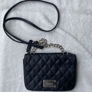Nine West Simple Black Leather Crossbody Bag